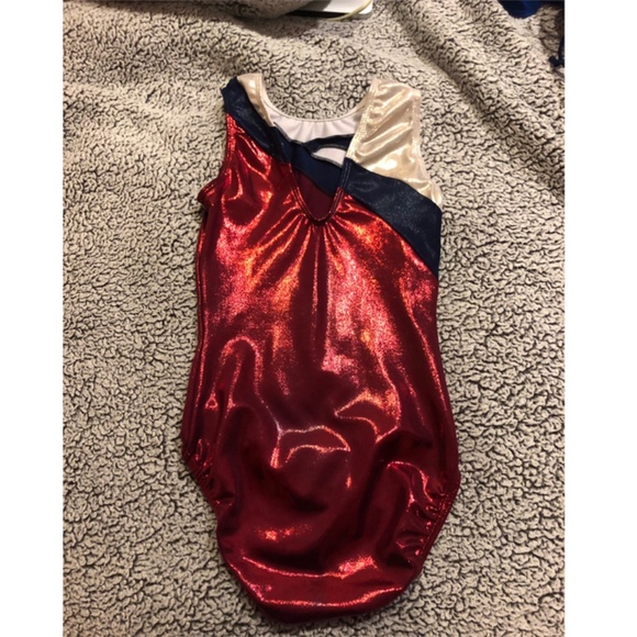 GK Elite Red Patriotic Leotard - Picture 2 of 3